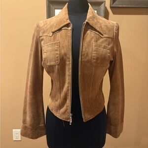bebe Brown Suede Utility Jacket